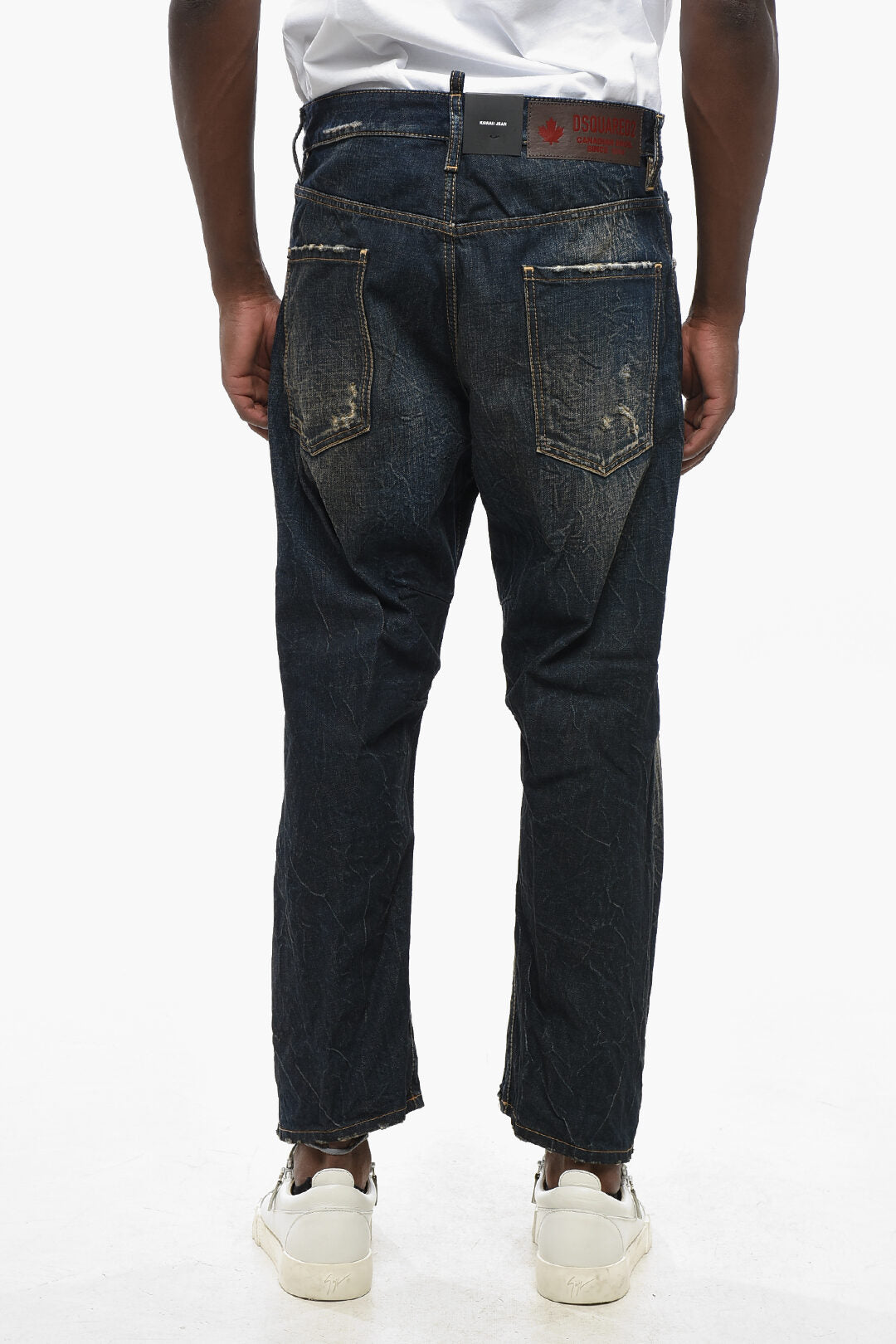 Dsquared2 0405~Vintage Effect Denim Jeans Crop Kawaii Fit 22cm, view 2