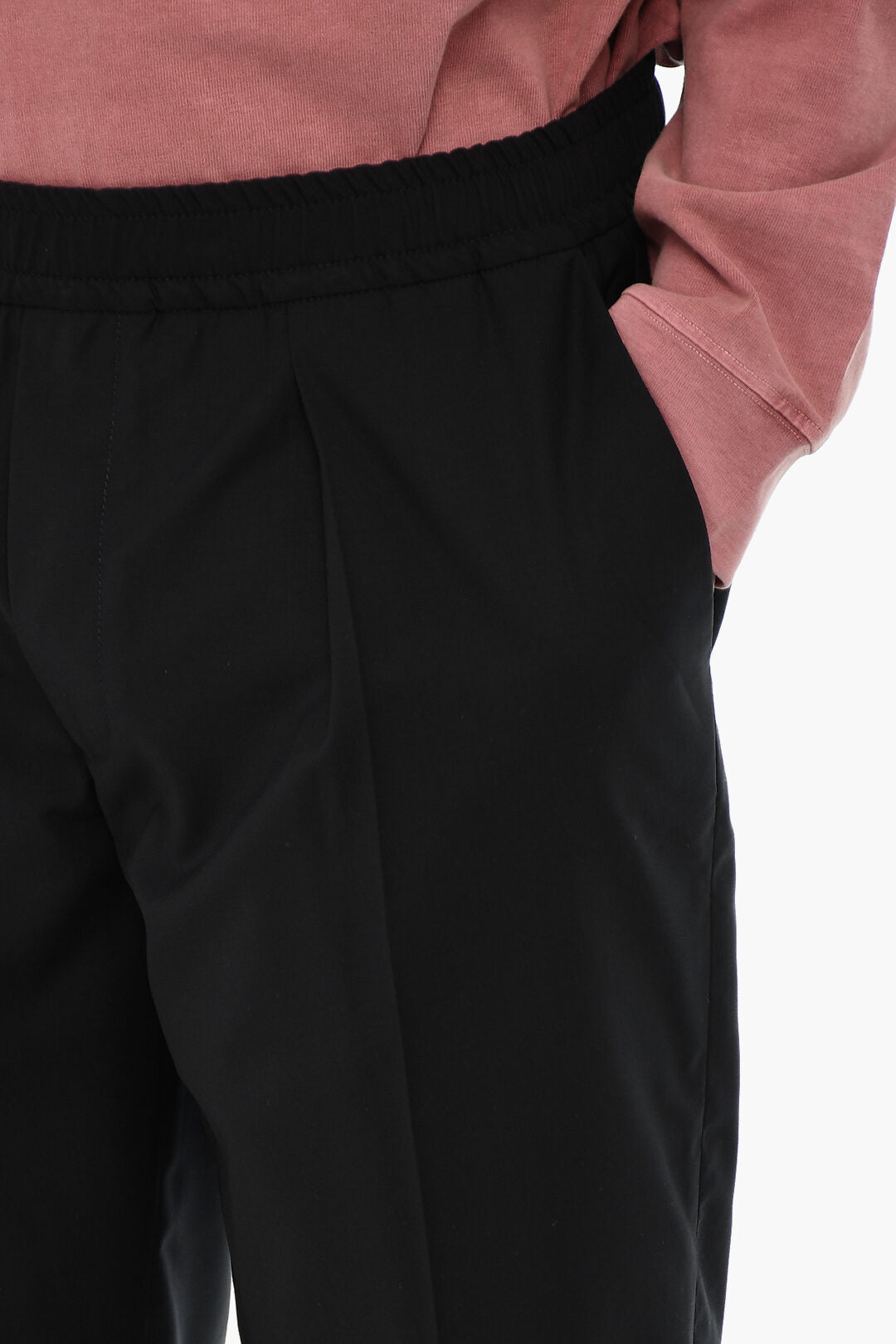 Woolrich 0405~Virgin Wool Pants With 1 Pleat And Elastic Waist, view 2