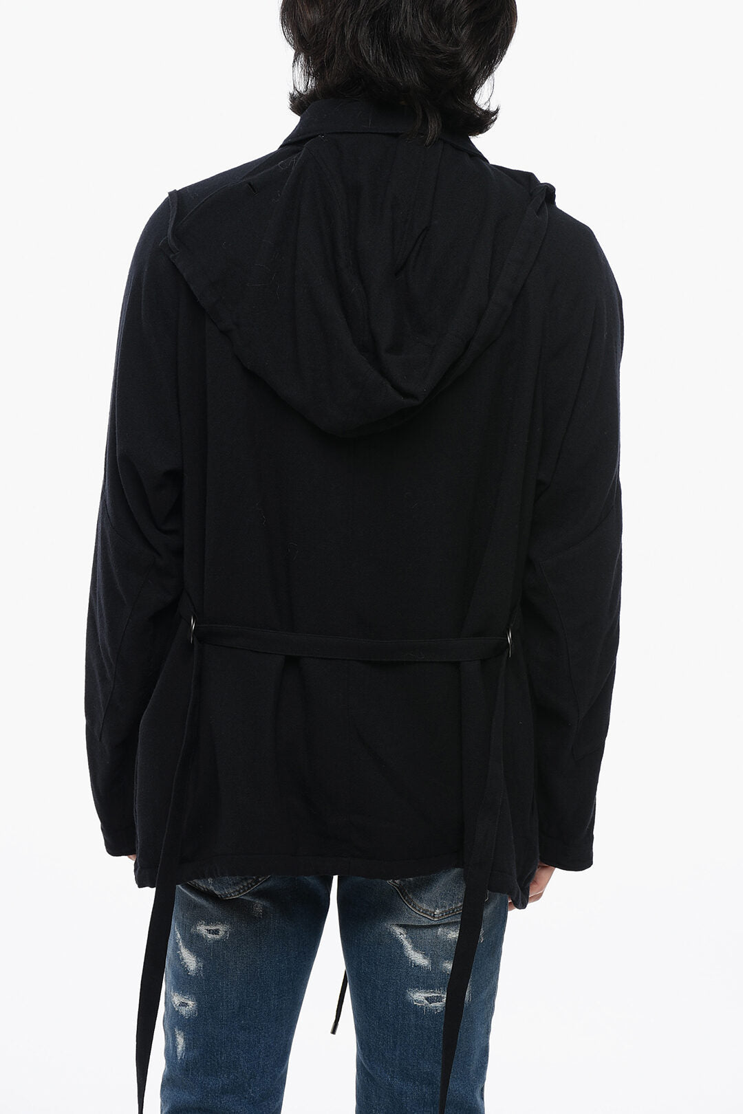Auralee 0405~Wool Anorak Sweatshirt with Belt and Polo Collar
