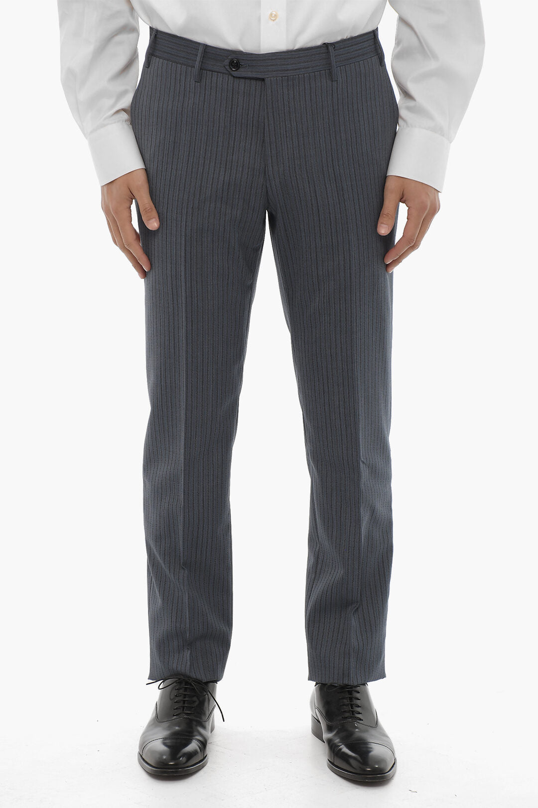 Corneliani 0405~Wool Trousers ACADEMY CERIMONIA with Pinstripe Pattern