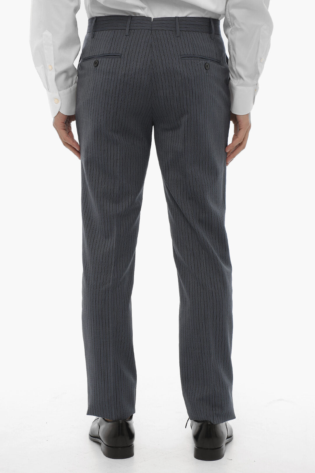 Corneliani 0405~Wool Trousers ACADEMY CERIMONIA with Pinstripe Pattern, view 2