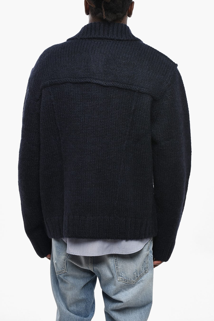 Dsquared2 0405~Wool-Blend Saharan Pullover with Front Button Closure, view 2
