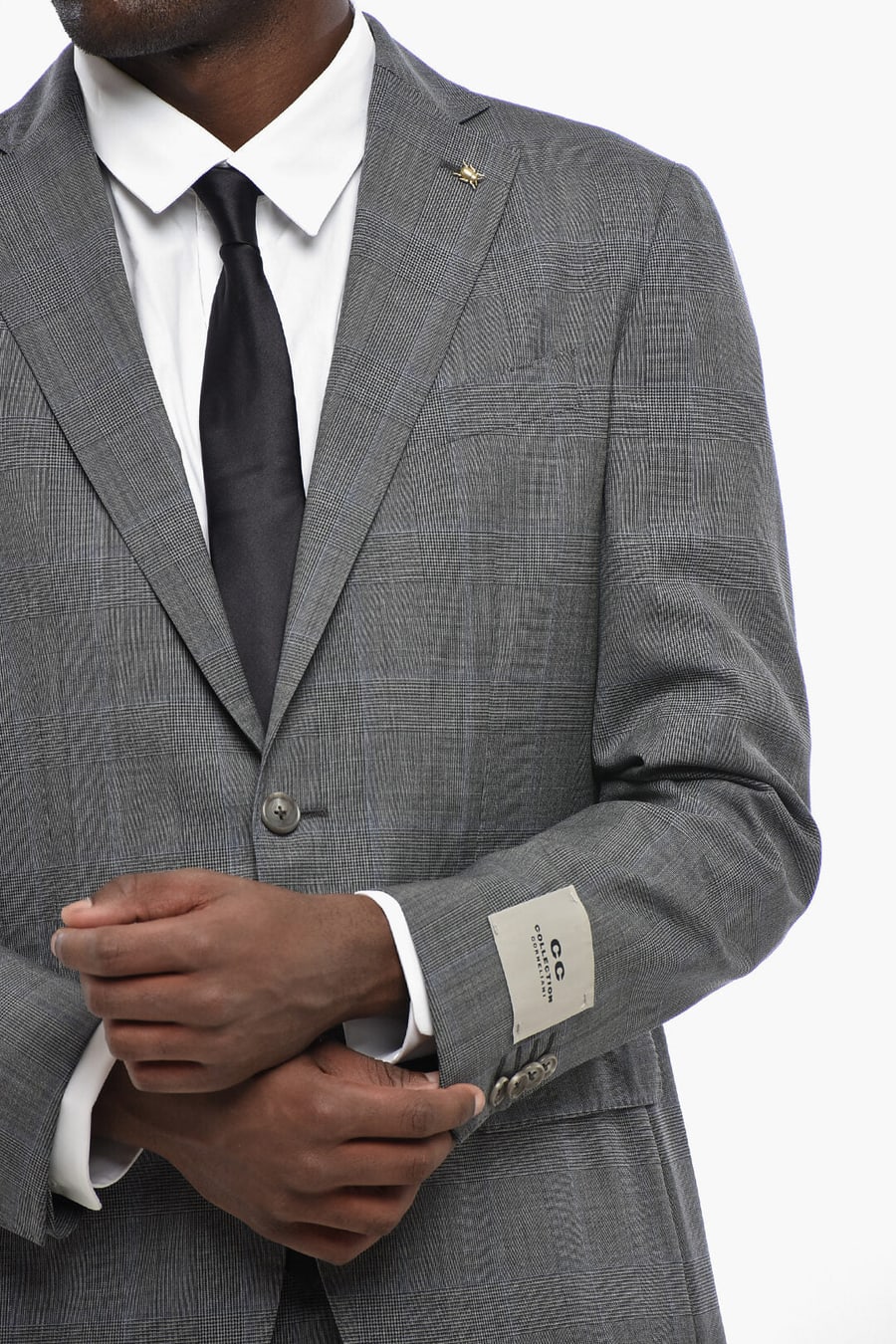 Corneliani 0470~CC COLLECTION District Check Virgin Wool Suit with Classic Lapel