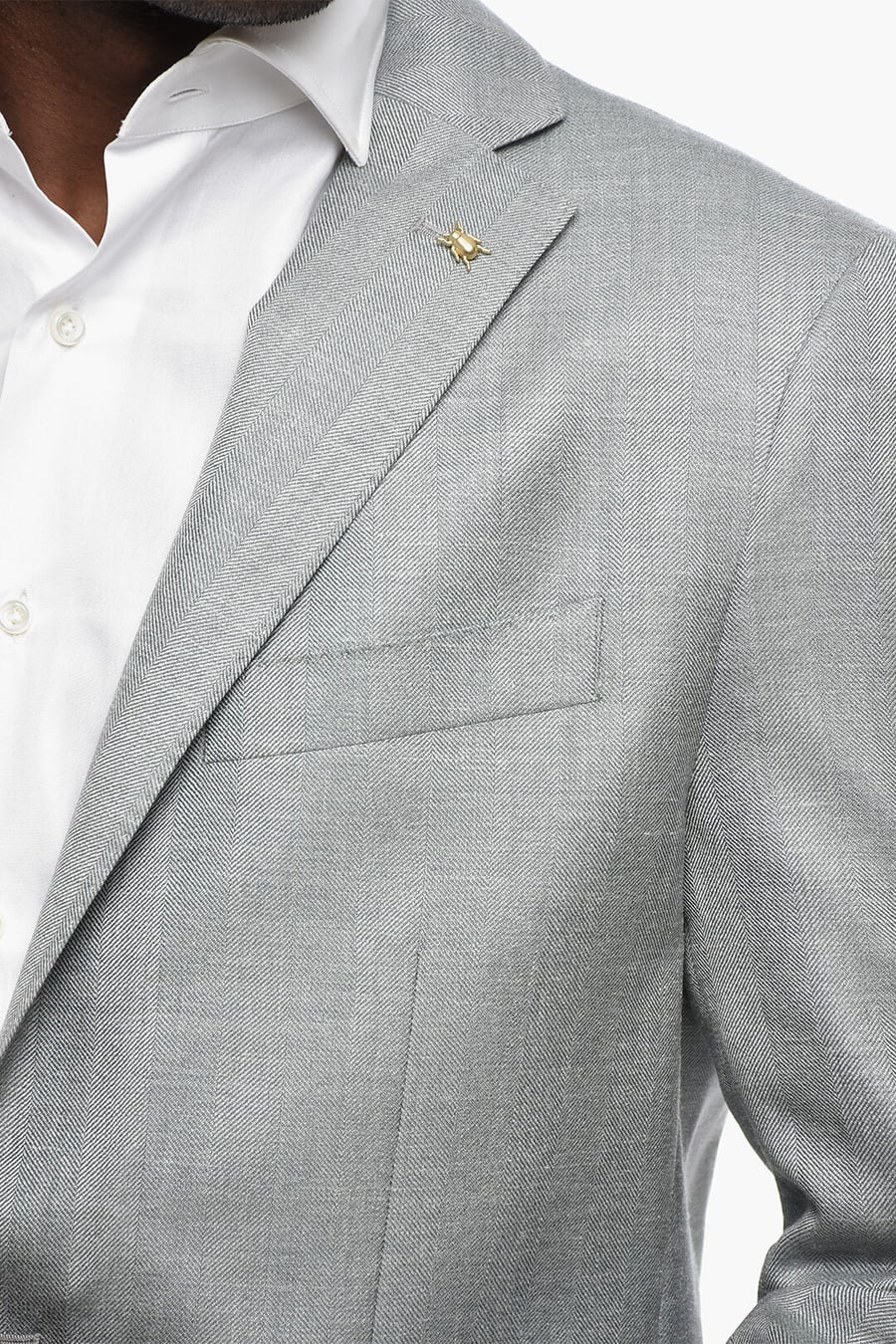 Corneliani 0470~CC COLLECTION Silk-Blend Herringbone Half-Lined Blazer, view 3
