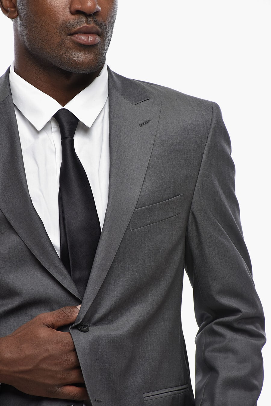 Corneliani 0470~CC COLLECTION Virgin Wool Suit with Peak Lapel, view 3