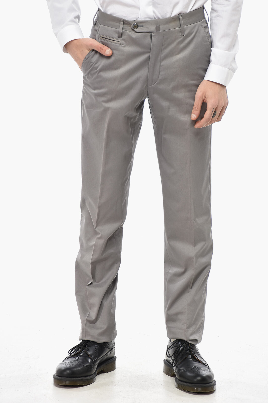 Corneliani 0470~Cotton Chino Trousers with Belt Loops