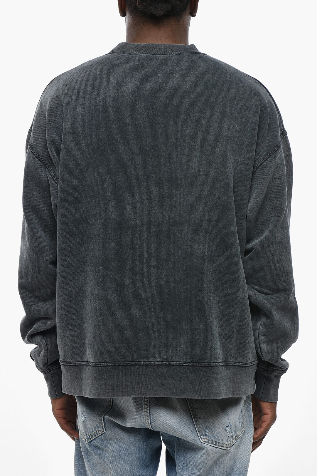 Dsquared2 0470~Terry Cotton Crewneck Sweatshirt with Front Logo, view 2