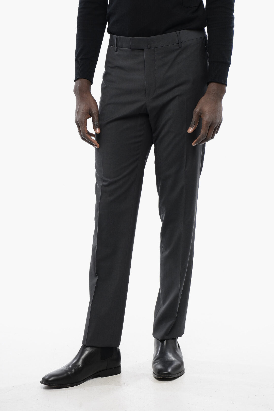 Corneliani 0470~Virgin Wool Trousers with Exposed Seams