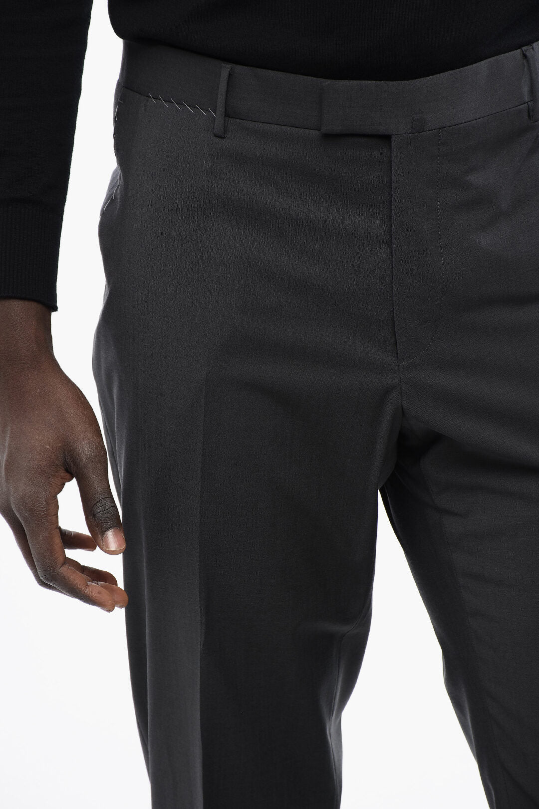 Corneliani 0470~Virgin Wool Trousers with Exposed Seams, view 2
