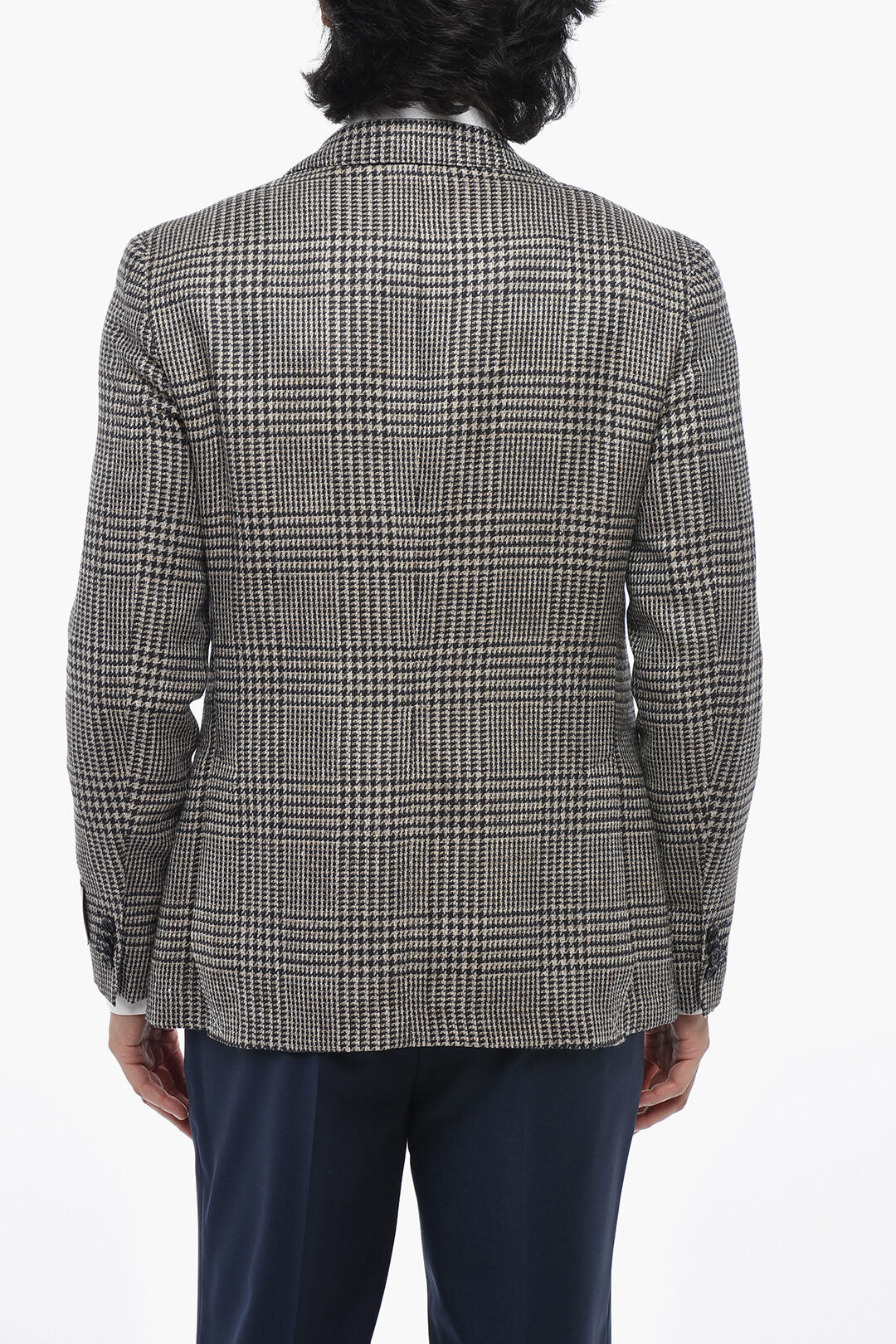 Corneliani 0500~CC COLLECTION Half-Lined Houndstooth Blazer, view 2