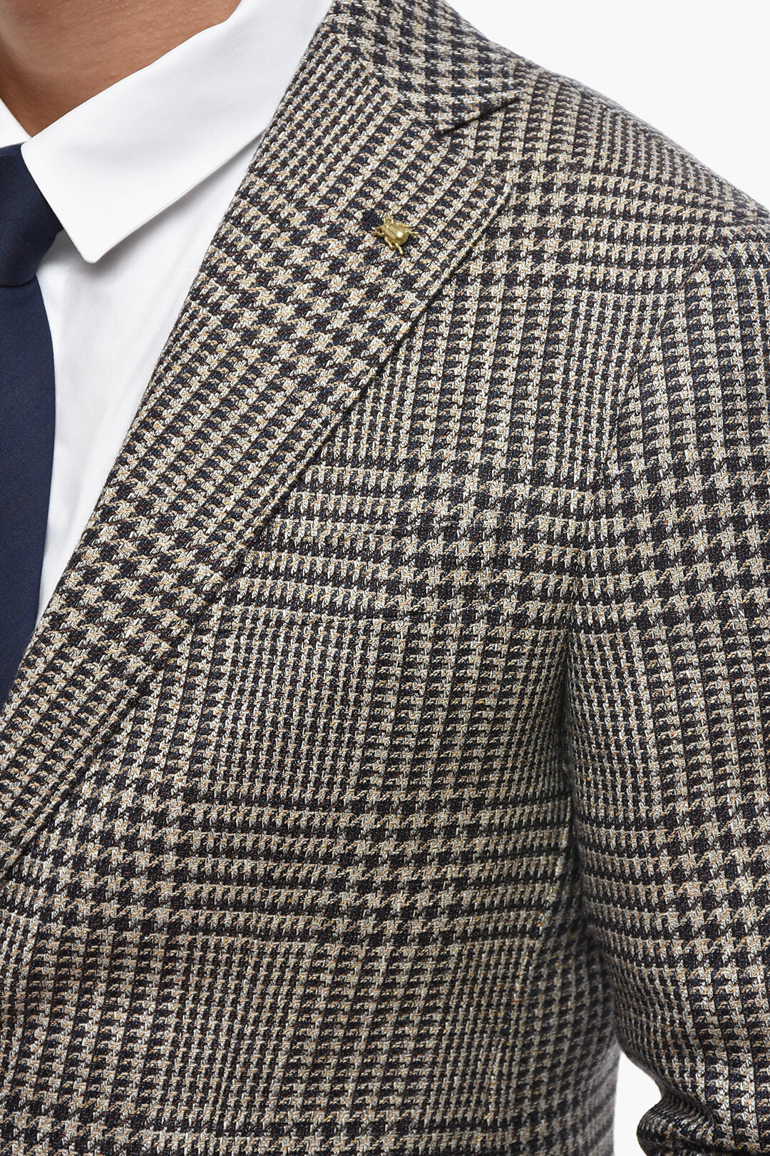Corneliani 0500~CC COLLECTION Pied-de-Poule Wool-Blend Half-Lined Blazer