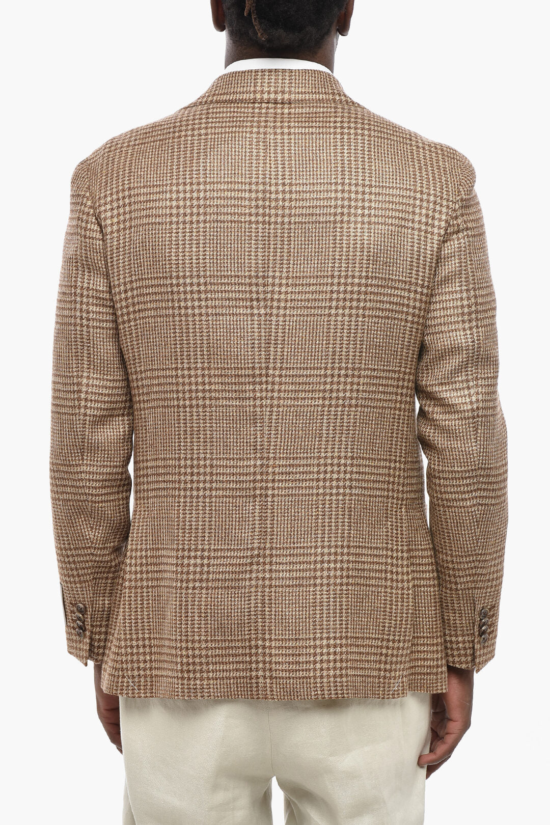 Corneliani 0500~CC COLLECTION Semi-Lined Silk-Blend Houndstooth Blazer, view 2