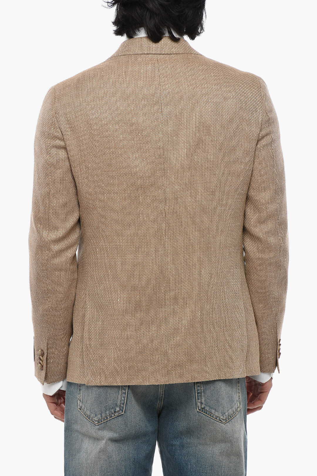 Corneliani 0500~CC COLLECTION Virgin Wool and Linen Jacket with Flap Pockets, view 2