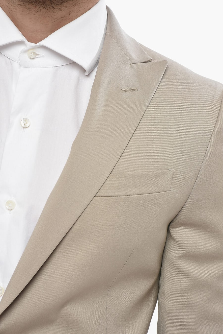 Corneliani 0500~CODE Virgin Wool Suit with Peak Lapel