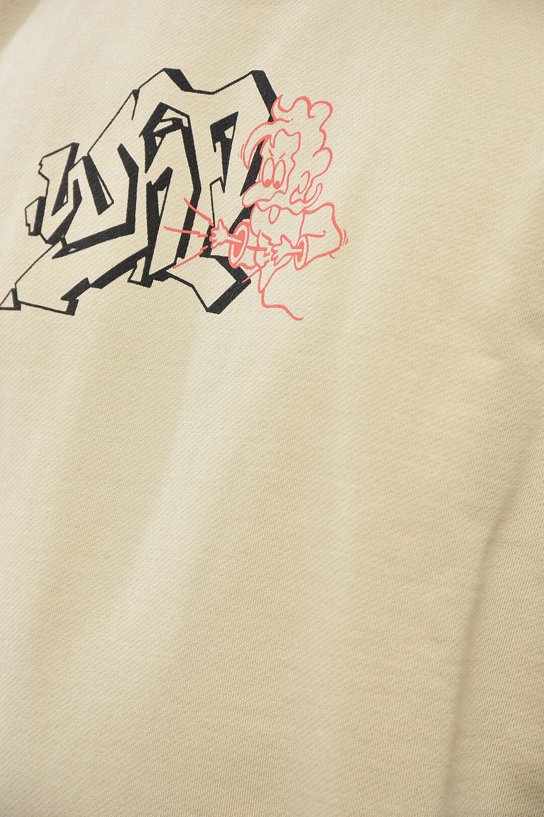 Off-White 0500~SEASONAL Brushed Cotton Crew Neck Sweatshirt with Graffiti Print
