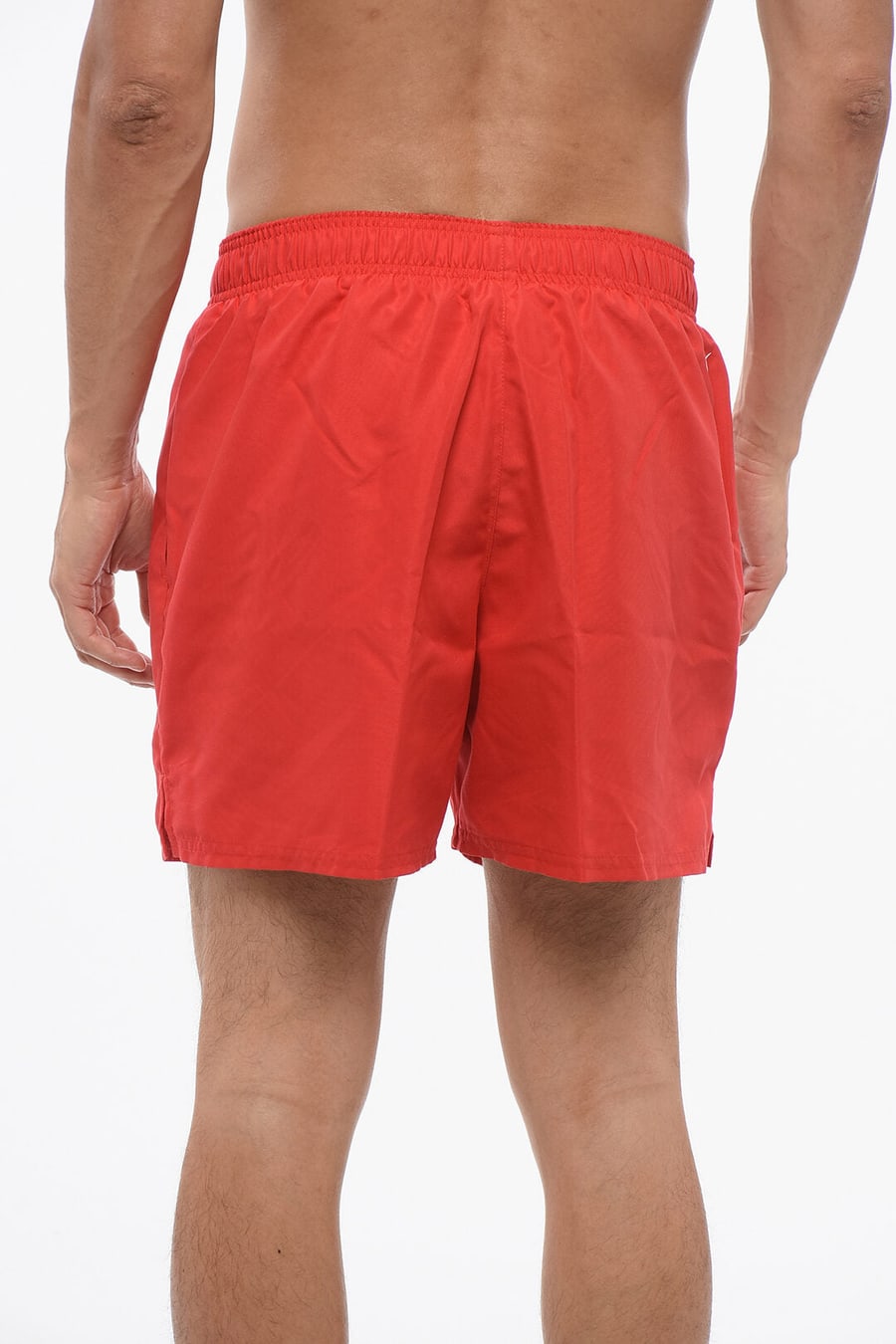 Nike 0550~Boxer Swim Trunks Solid-Color with Contrasting Logo