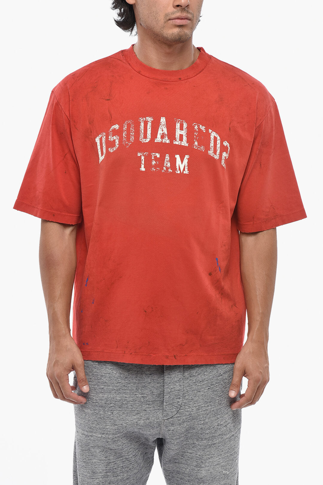 Dsquared2 0550~Cotton Crewneck T-Shirt With Front Logo