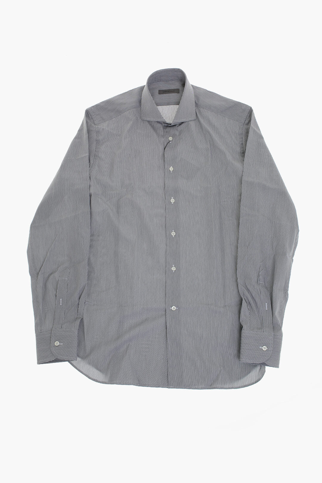 Corneliani 0550~Hairline Striped Shirt With French Collar, view 2