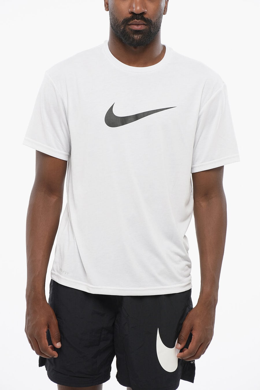 Nike 0550~SWIM Crewneck T-Shirt HYDROGU Dri-Fit with Contrast Monogram