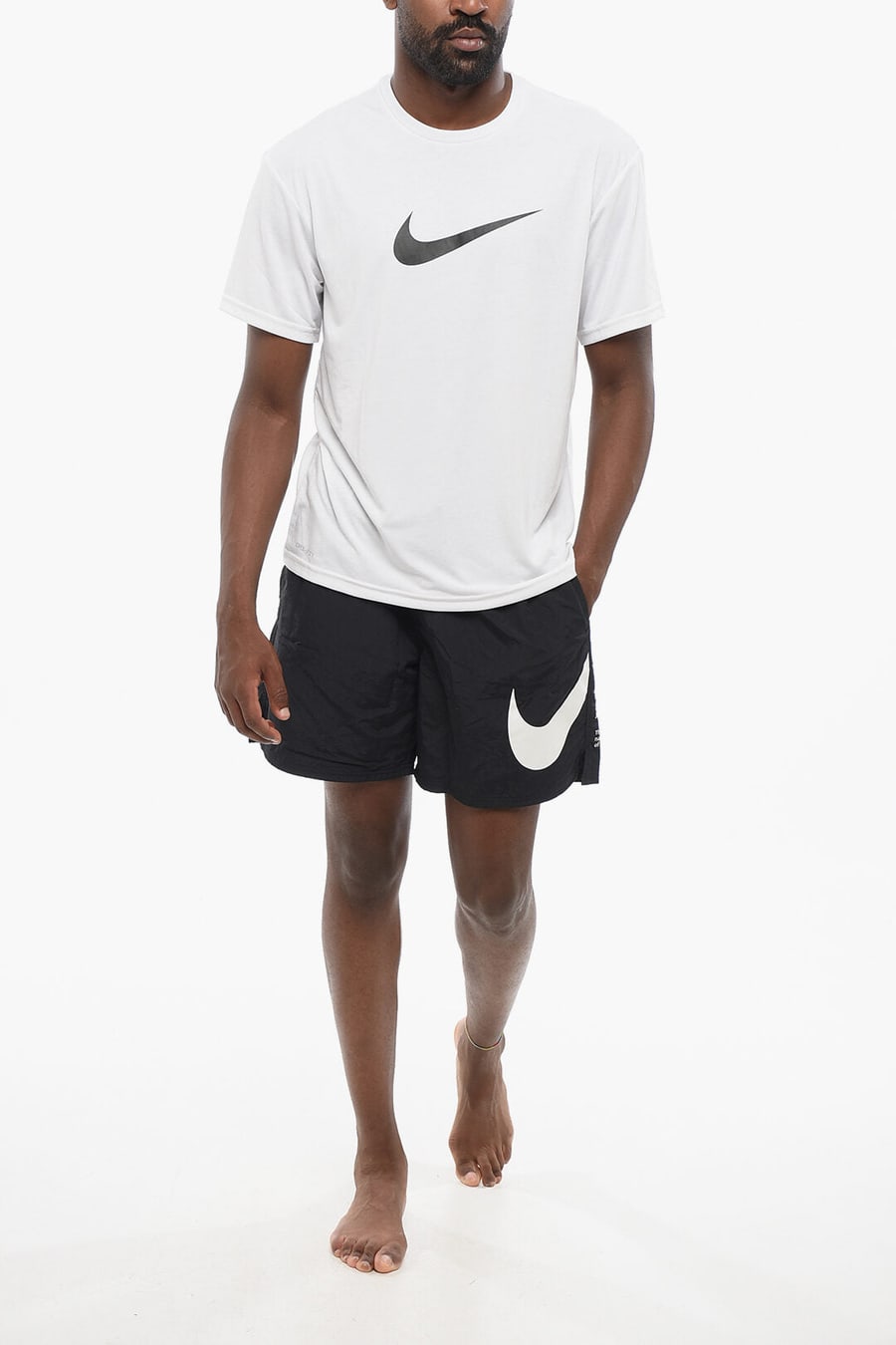 Nike 0550~SWIM Crewneck T-Shirt HYDROGU Dri-Fit with Contrast Monogram, view 4
