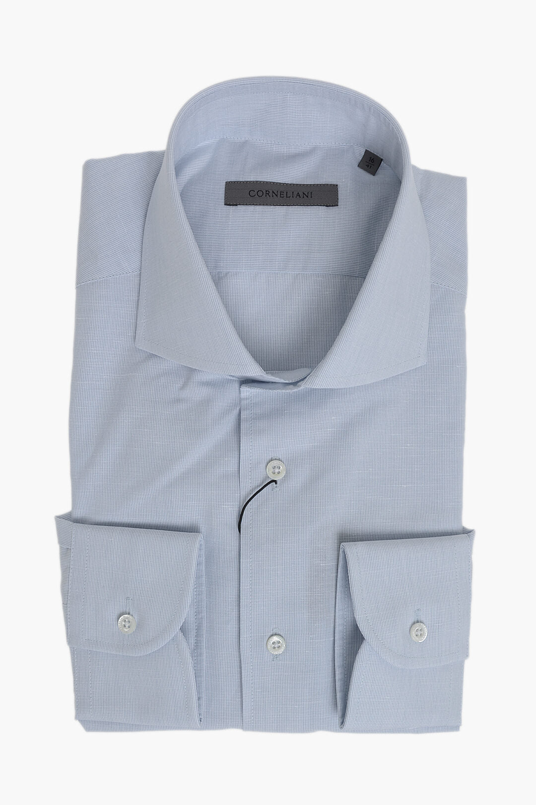 Corneliani 0750~Linen-Blend Shirt With French Collar