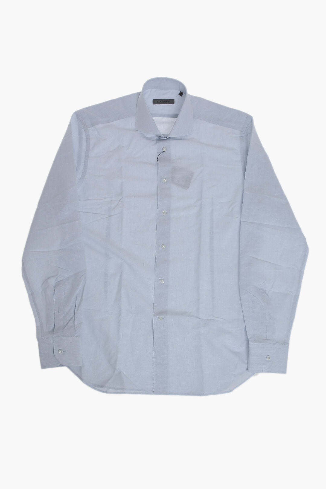 Corneliani 0750~Linen-Blend Shirt With French Collar, view 2
