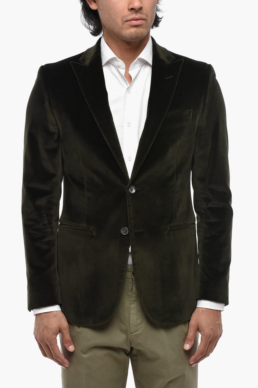 Corneliani 0800~CODE Velour Blazer with Peak Lapel