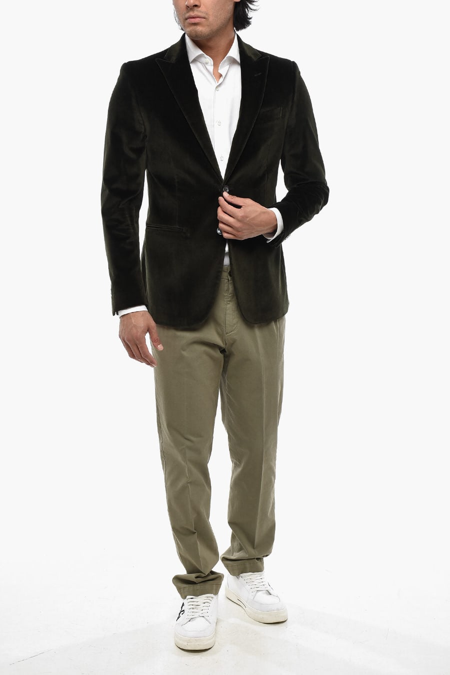 Corneliani 0800~CODE Velour Blazer with Peak Lapel, view 4