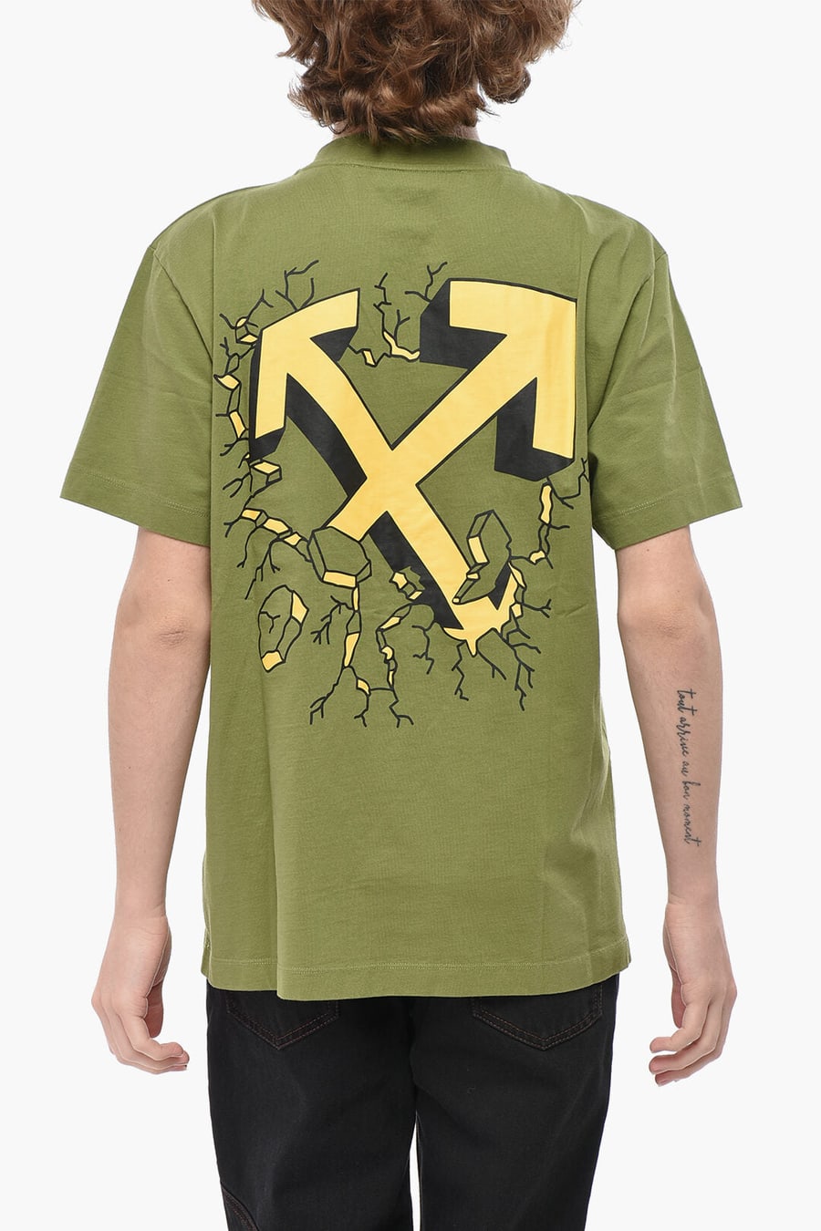 Off-White 0850~Crew Neck T-Shirt CARTOON ARROW With Printed Logo, view 2