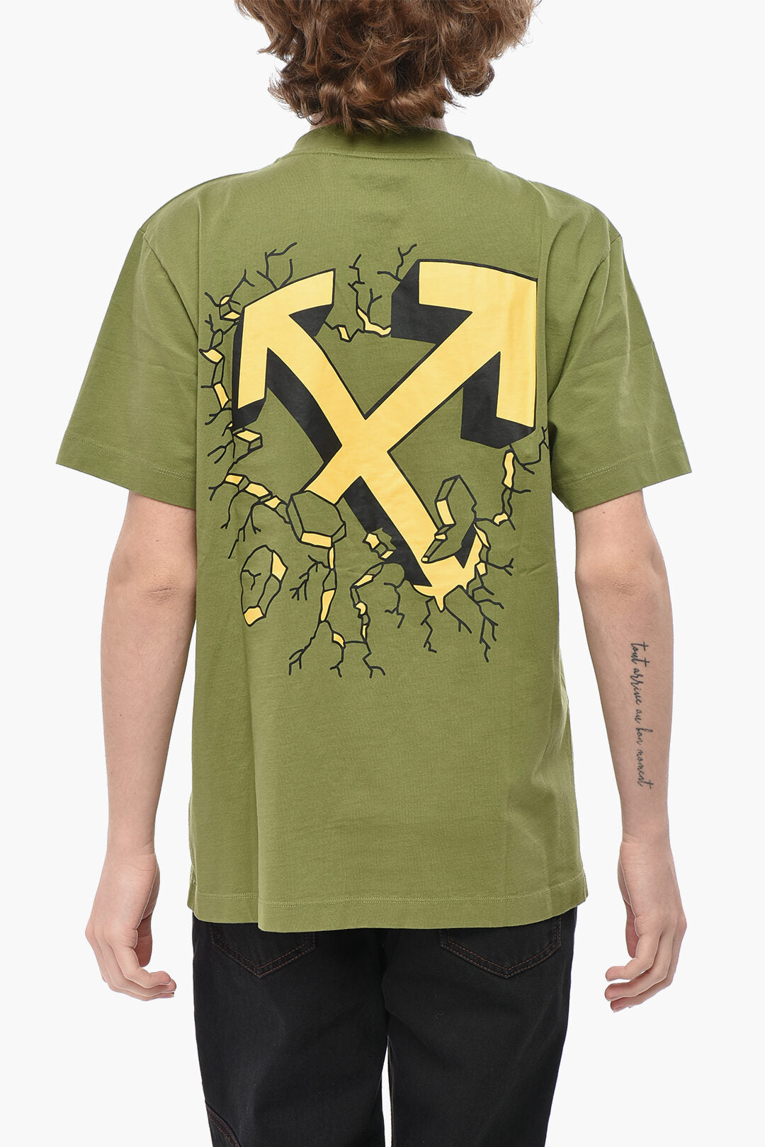 Off-White 0850~Crew Neck T-Shirt CARTOON ARROW With Printed Logo, view 2