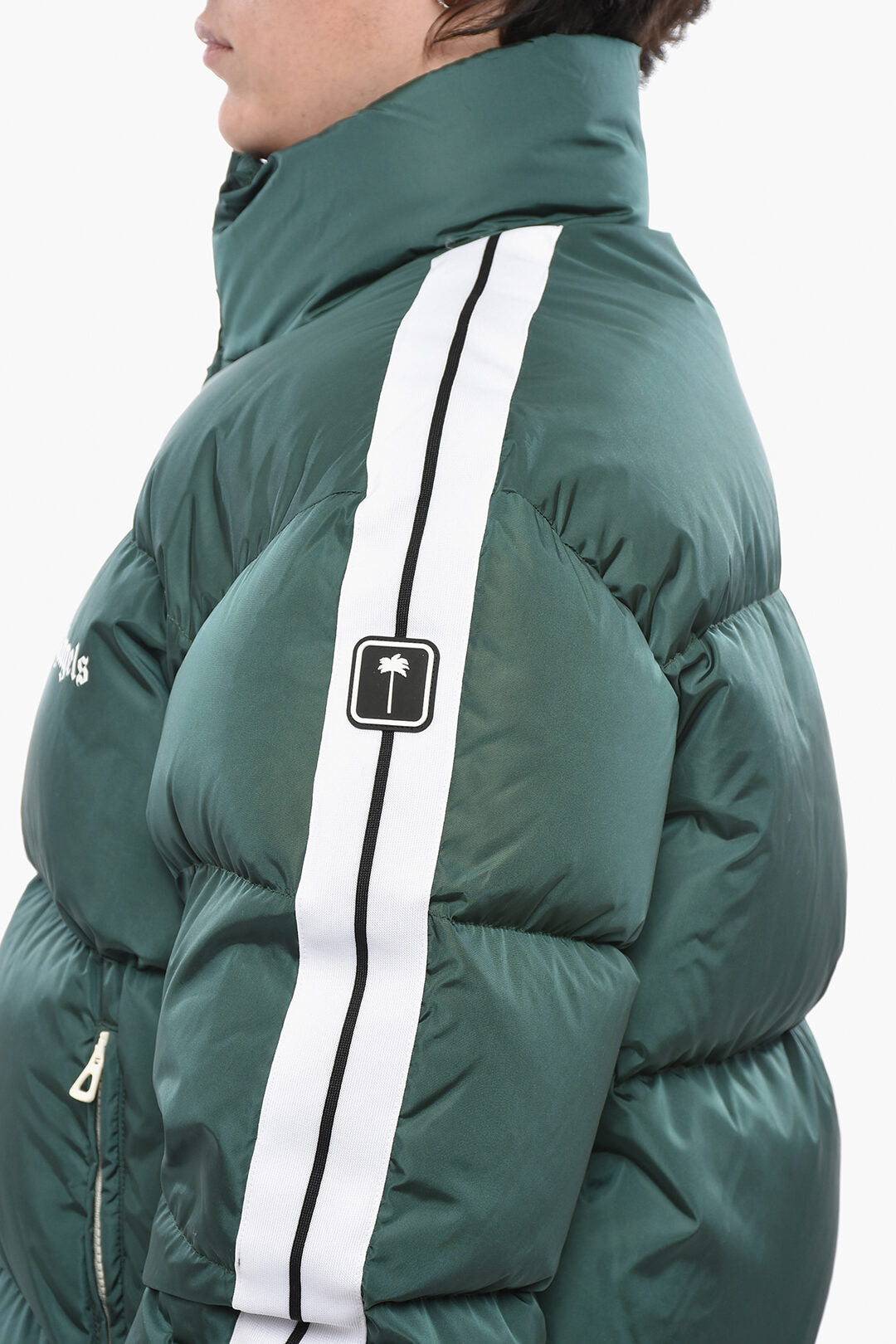 Palm Angels 0850~Nylon Puffer Jacket with Contrast Side Stripes, view 2