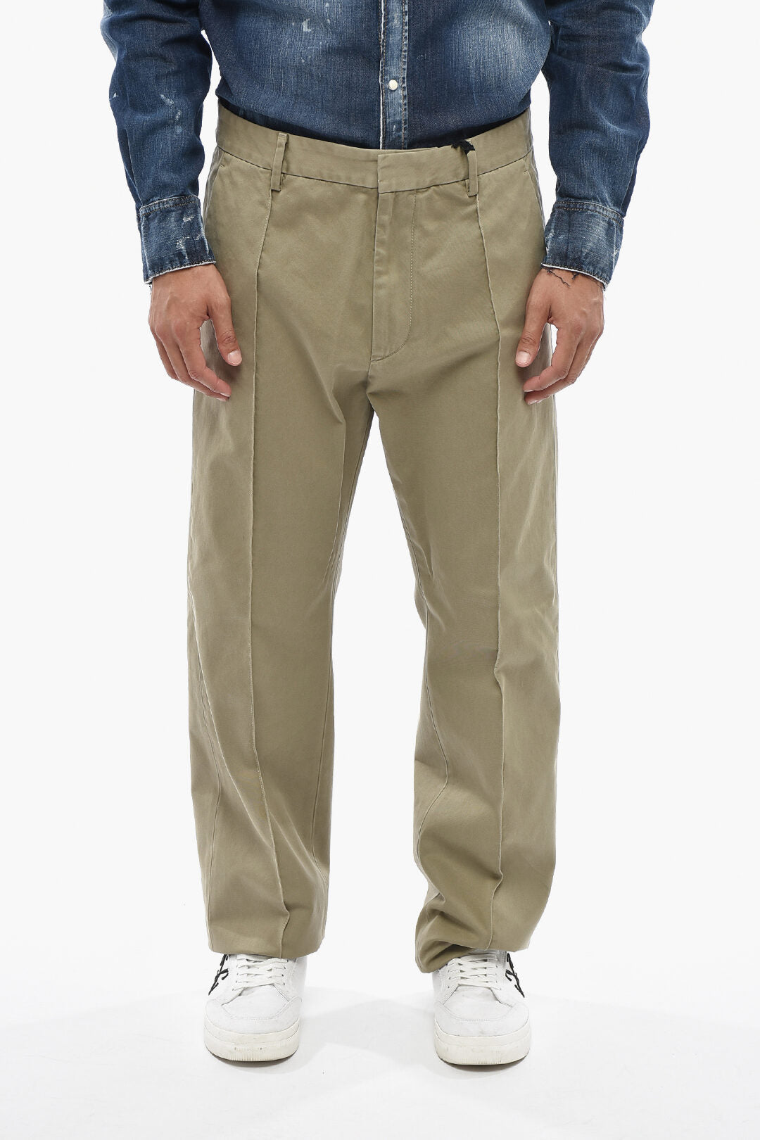 Dsquared2 0850~Straight-Leg Chino Pants With Silver Logo