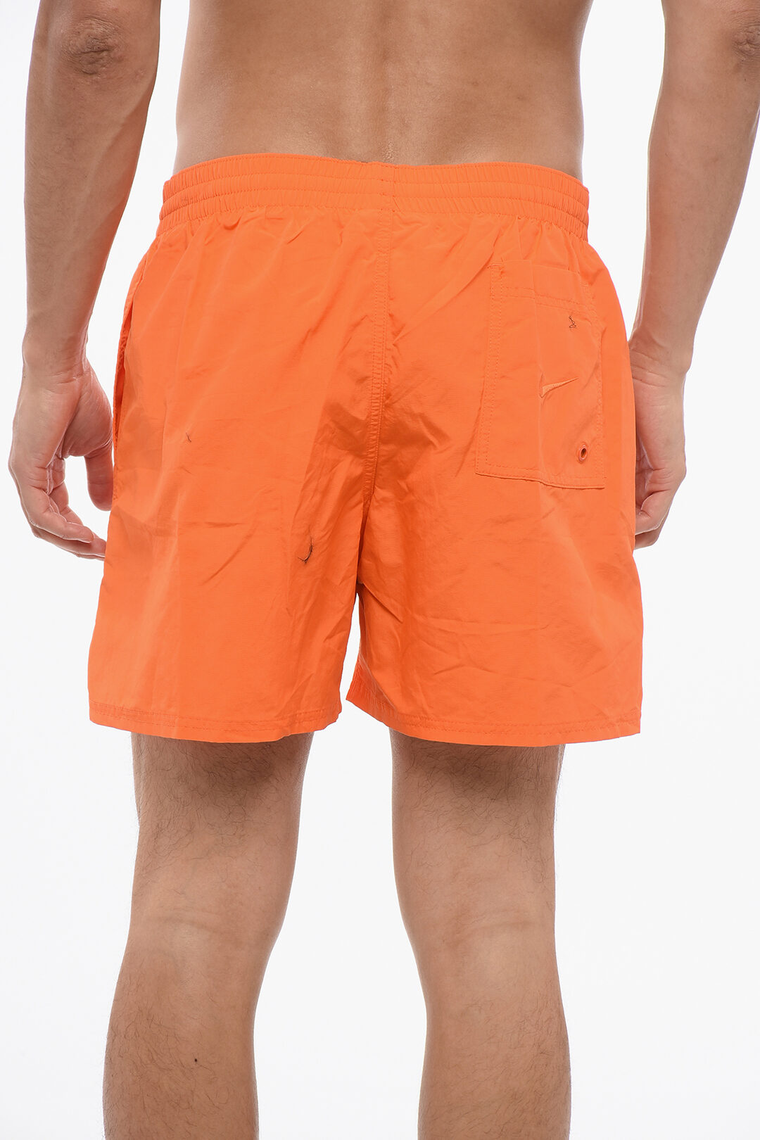 Nike 0950~SWIM Boxer Swim Briefs SNEAKER PATCH VOLLEY Solid with Elastic Waistband, view 2