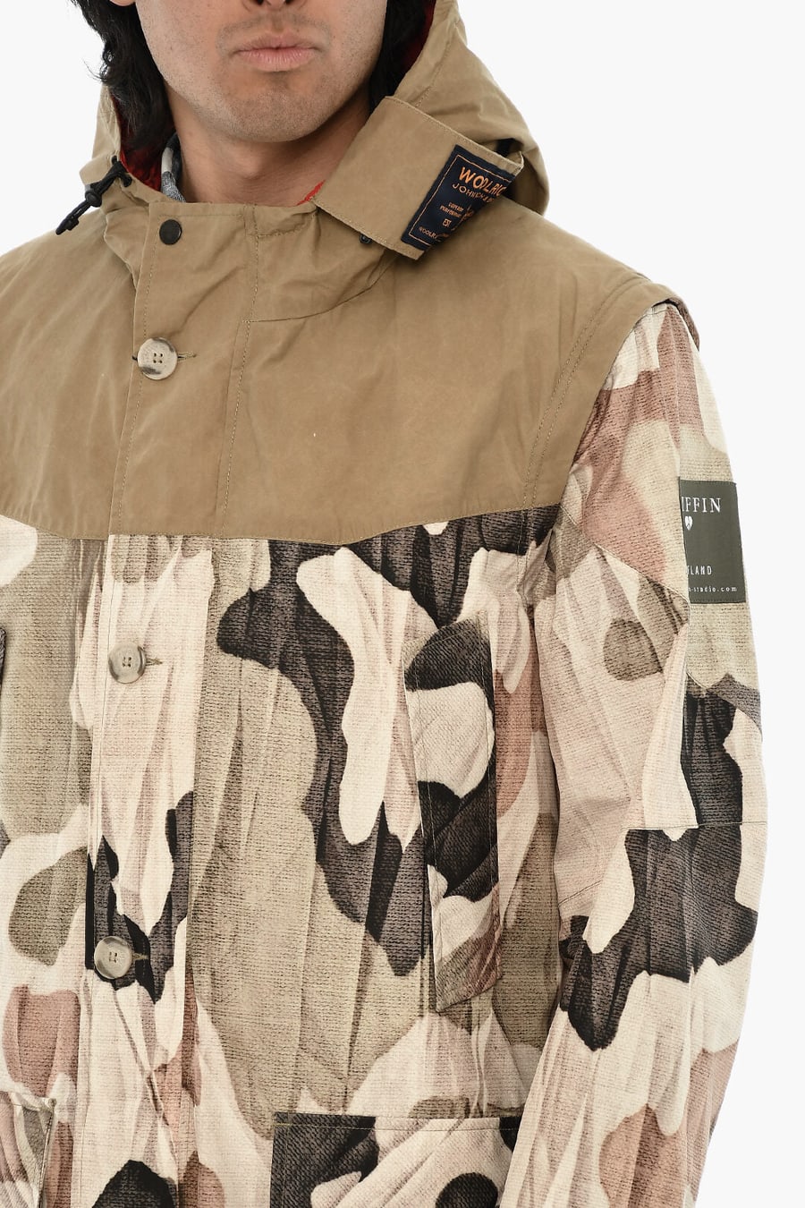 Woolrich 1250~GRIFFIN Patterned Parka LOVELAND FISHTAIL with Removable Sleeves, view 3