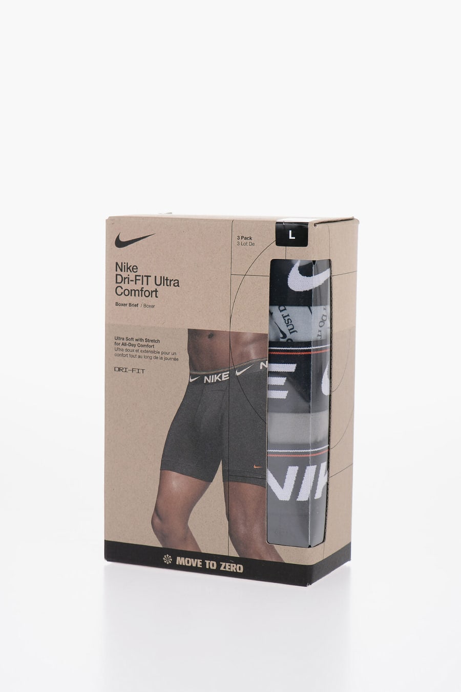 Nike 1250~Set of 3 Dri-Fit Boxers with Logo Elastic Waistband, view 2