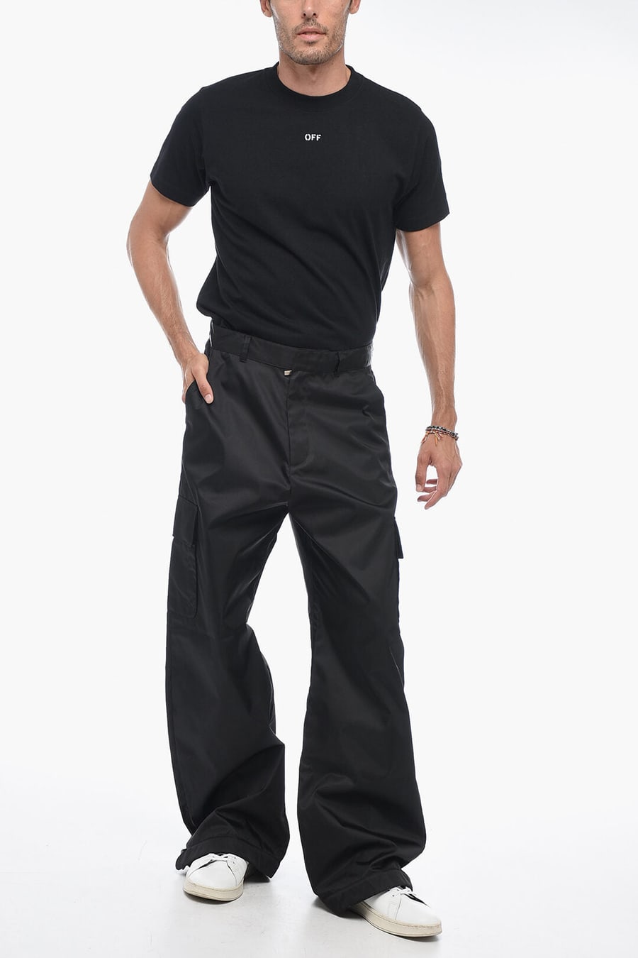 Off-White 1500~Cargo Pants with Elasticated Hem, view 4