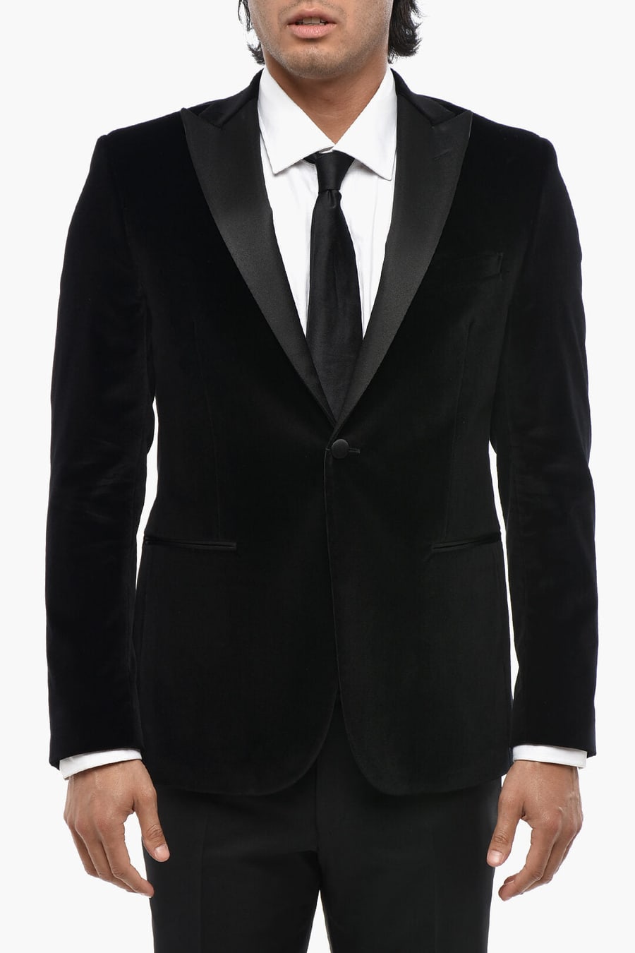 Corneliani 1500~CODE Velour Blazer with Peak Lapel