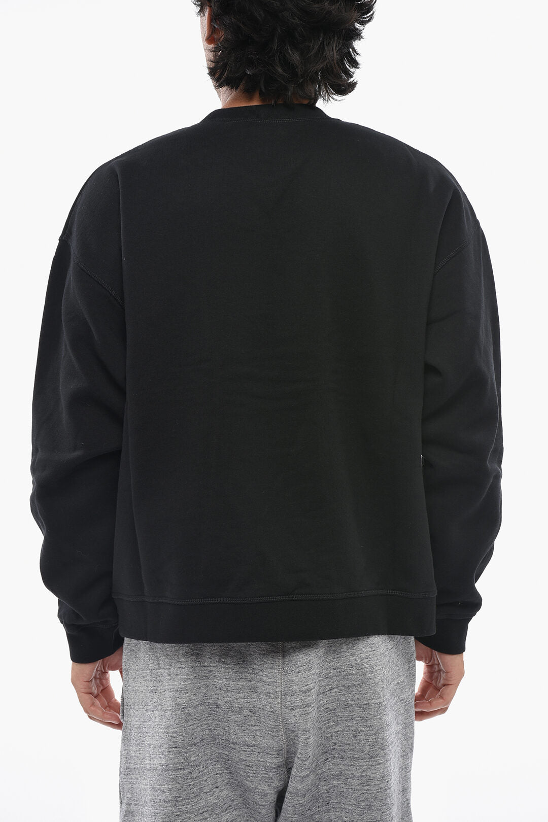 Dsquared2 1500~Cotton Fleece Crewneck Sweatshirt With Embossed Logo, view 2