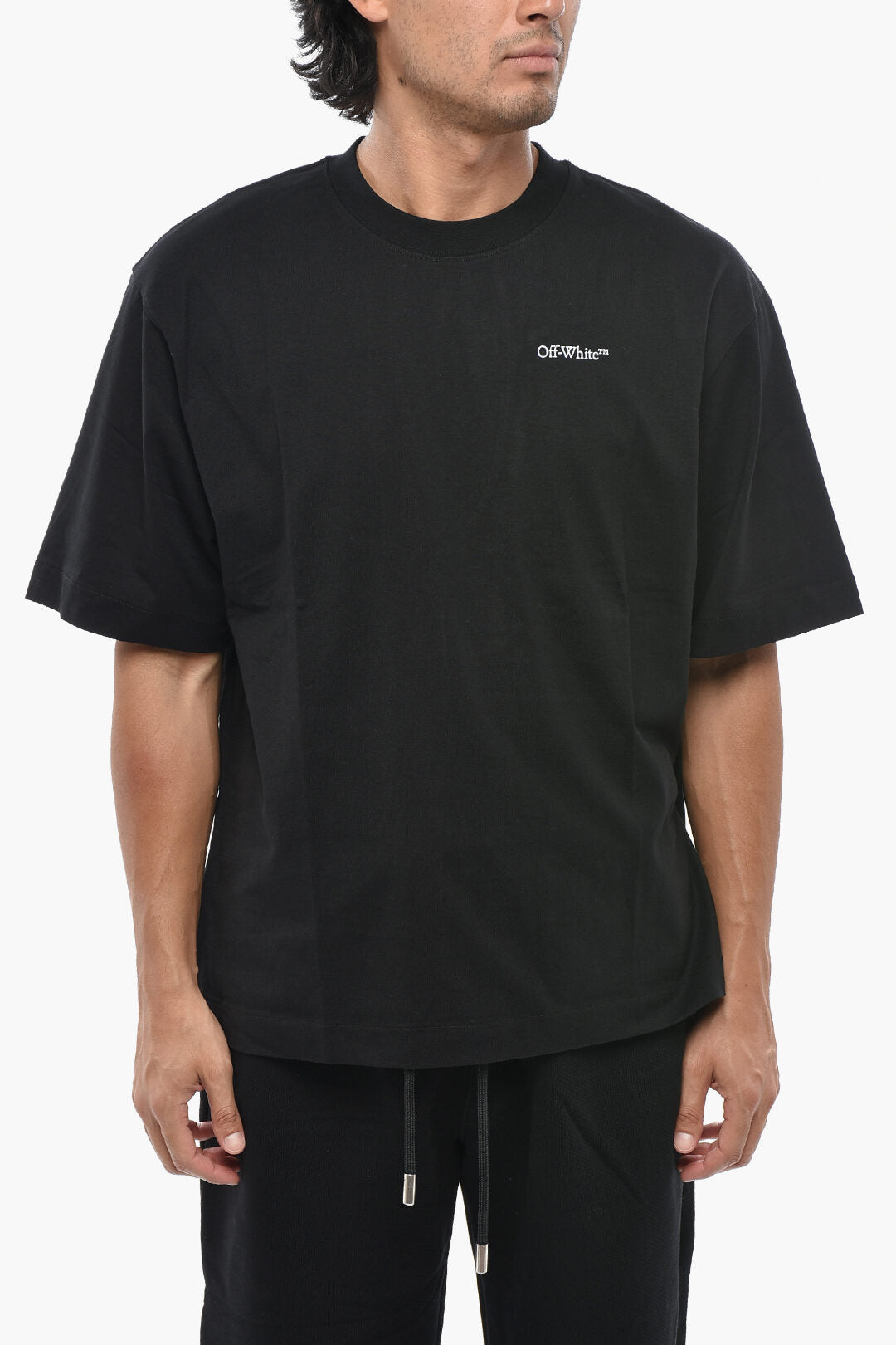 Off-White 1500~Crew Neck T-Shirt SCRIBBLE DIAG Cotton Jersey