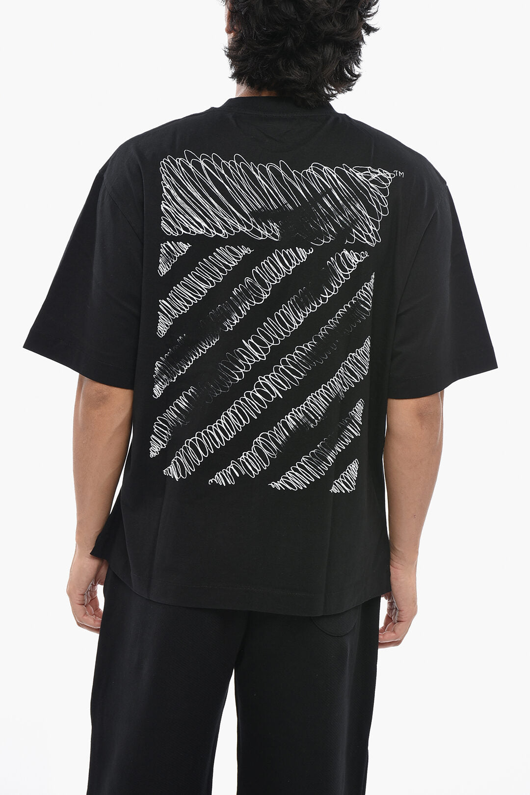 Off-White 1500~Crew Neck T-Shirt SCRIBBLE DIAG Cotton Jersey, view 2