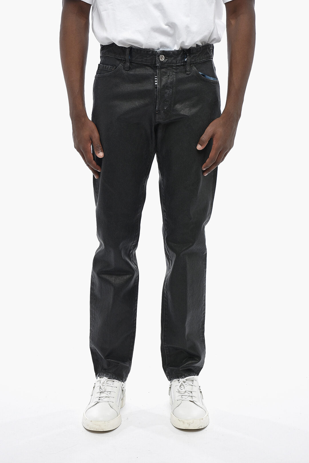 Dsquared2 1500~ICON Jeans Regular Fit in Cotone Spalmato 17cm