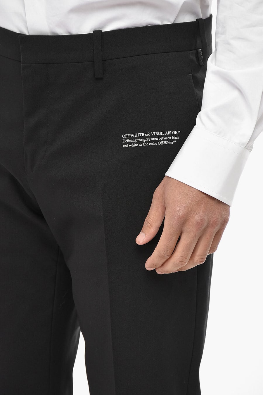 Off-White 1500~PERMANENT Virgin Wool Skinny Trousers With Print