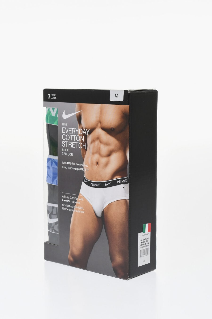 Nike 1500~Set of 3 Pairs of Stretch Cotton Briefs with Branded Elastic Waistband, view 2