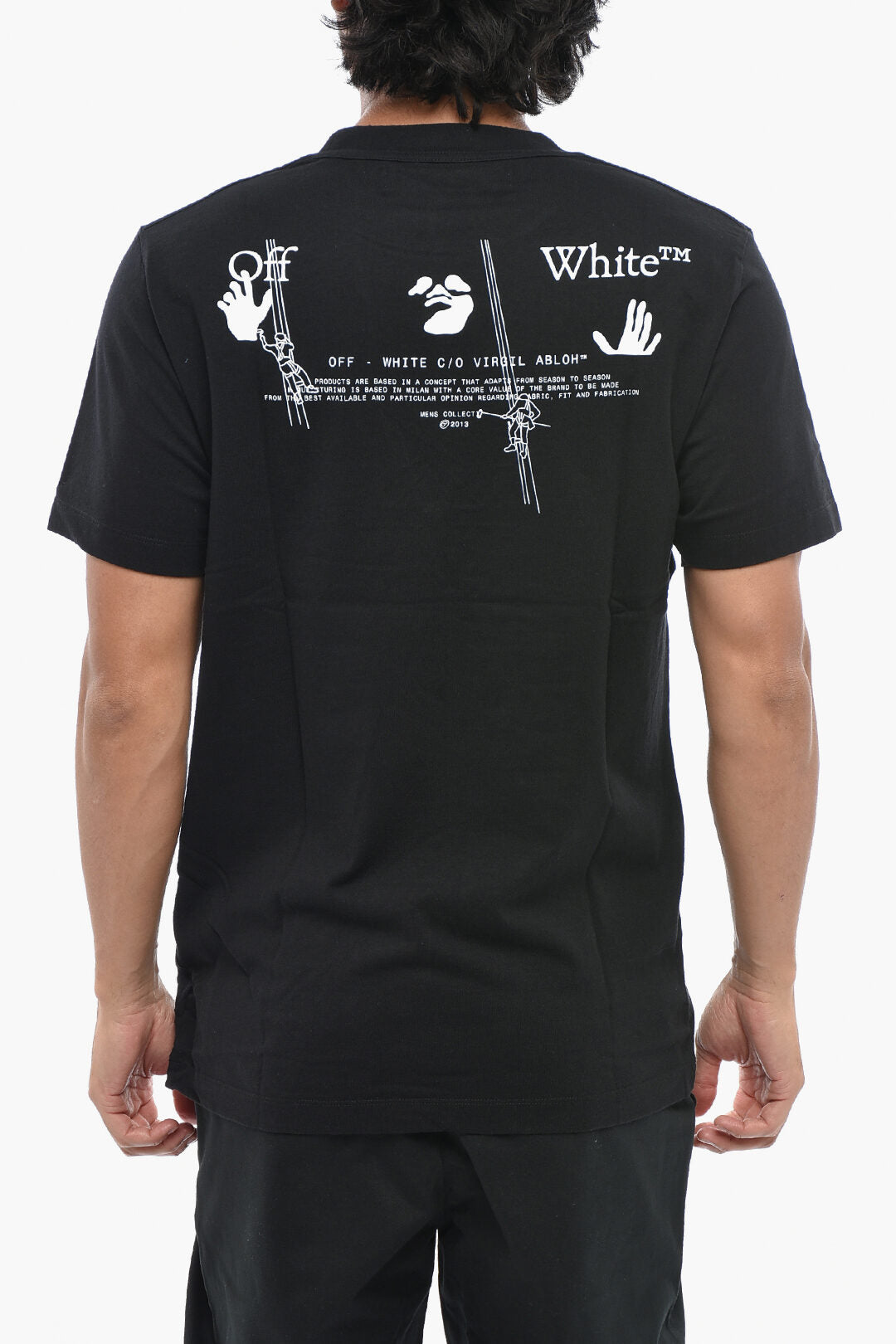 Off-White 1500~Slim-Fit Crewneck T-Shirt LOGO WORKERS with Front Embroidery