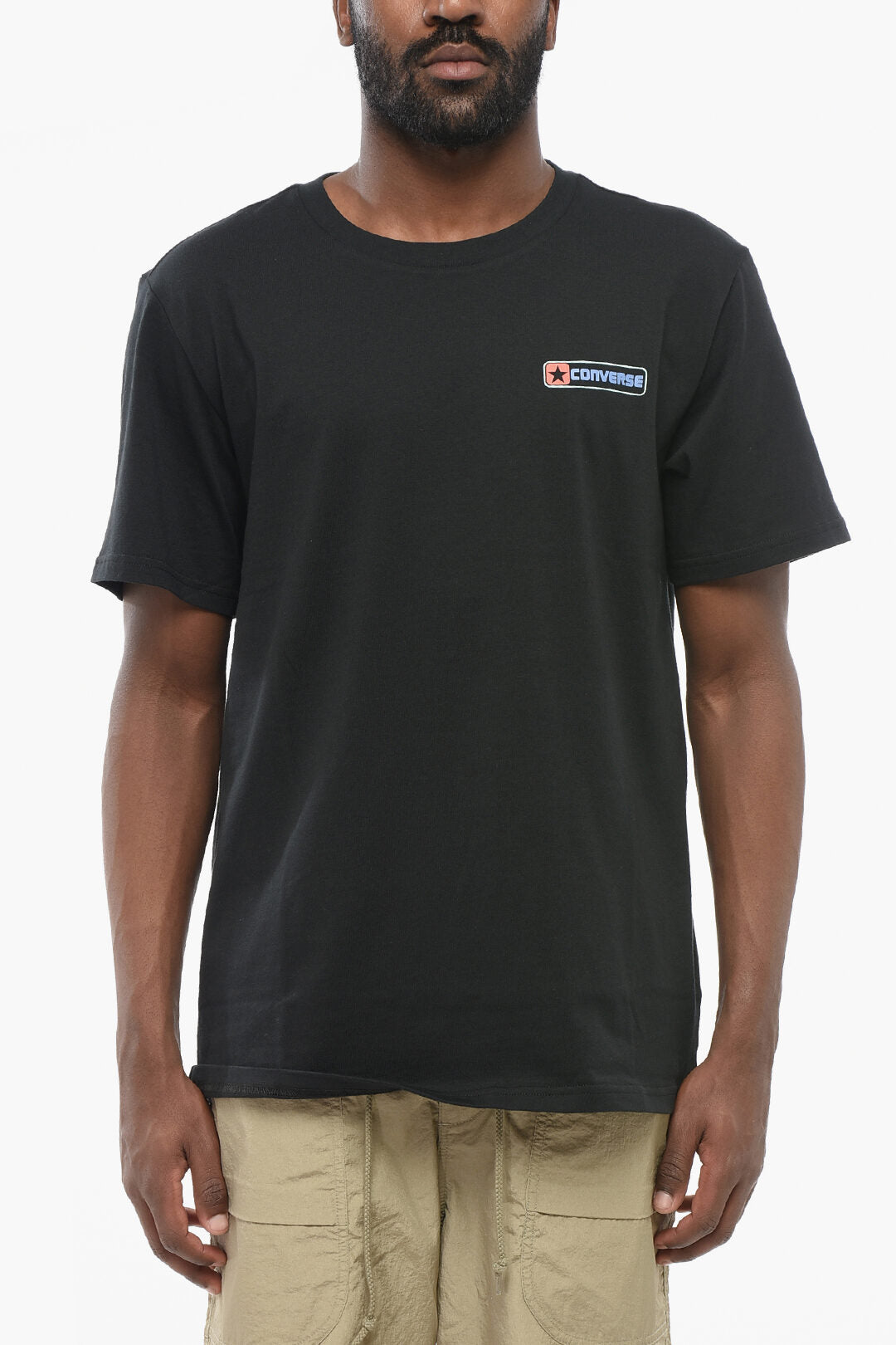 Converse 1500~Standard-Fit Crewneck T-Shirt with Maxi Printed Logo