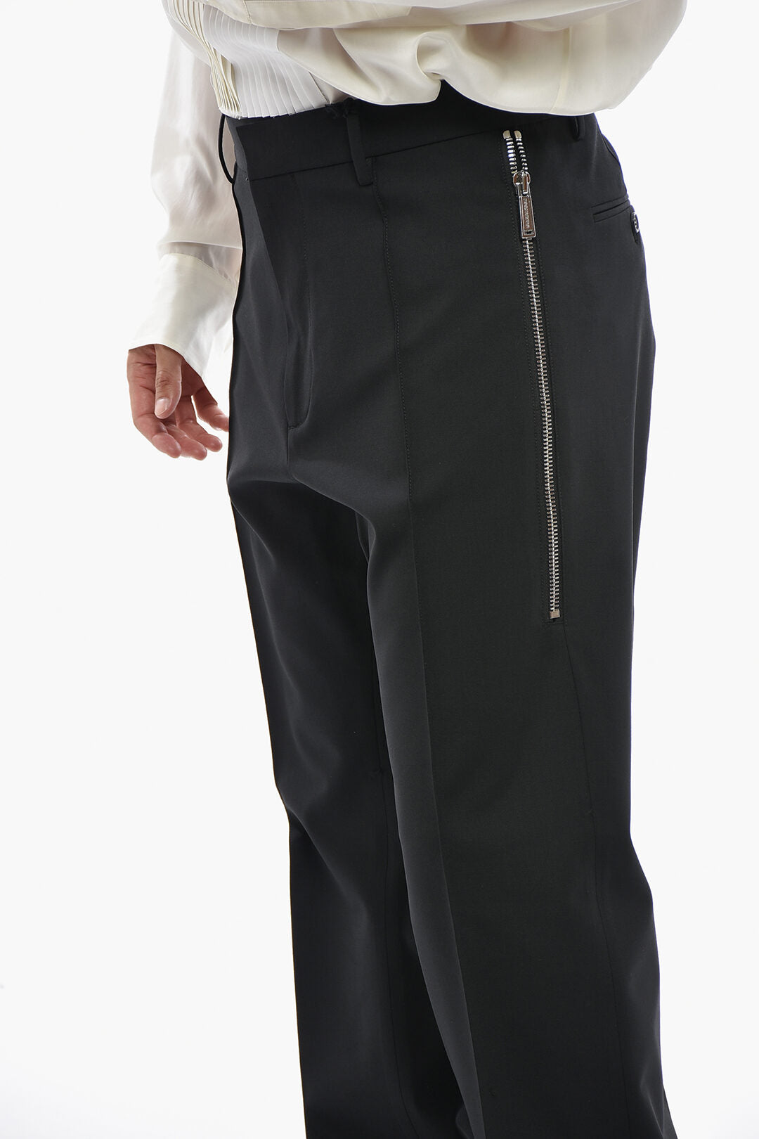 Dsquared2 1500~Stretch Virgin Wool Pants With Side Zip