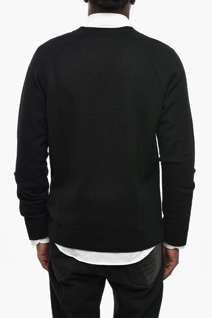 Dsquared2 1500~Virgin Wool Cardigan with Patch Pockets, view 2