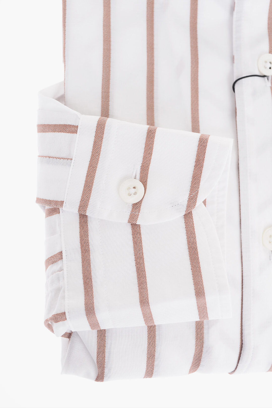 Corneliani 2405~Balanced Striped Cotton Shirt with French Collar, view 2