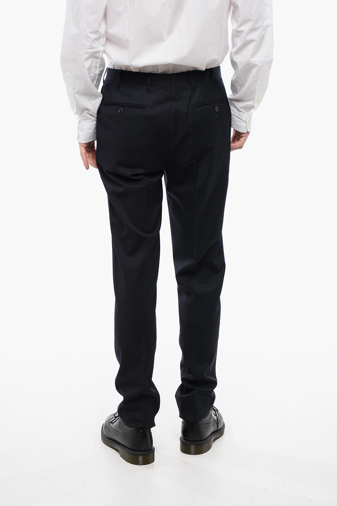 Corneliani 2405~CC COLLECTION 4-Pocket Virgin Wool Trousers with Belt Loops, view 2
