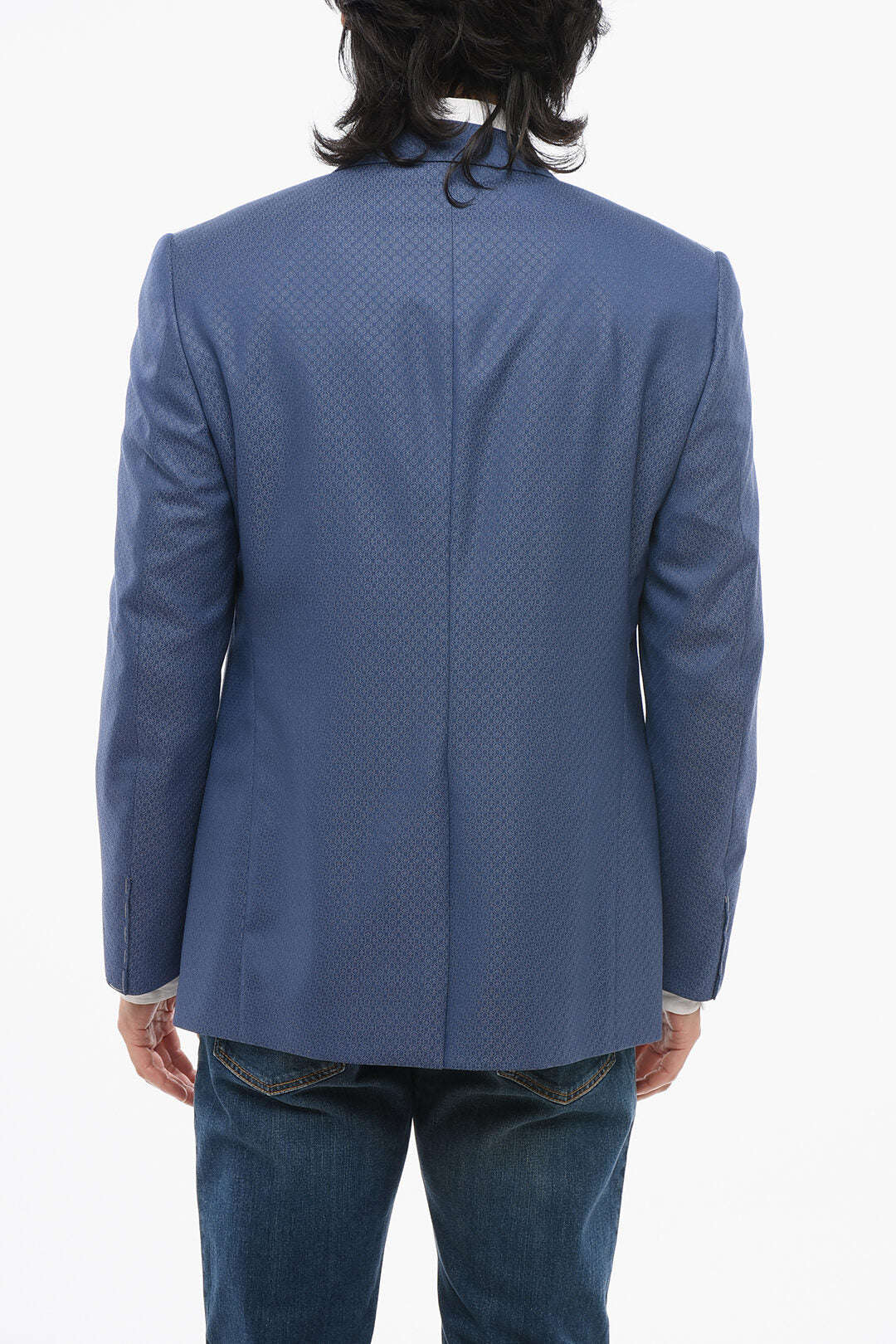 Corneliani 2405~CODE Single-Breasted Virgin Wool Embroidered Blazer